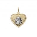Heart Angel Pendant in White Yellow Gold GL101578