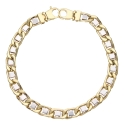 Bracciale Uomo Oro Giallo Bianco GL101593