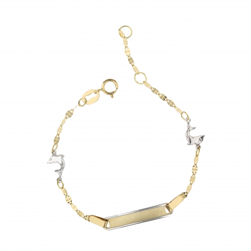 Children&#39;s Bracelet in White and Yellow Gold GL101599