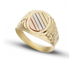 White Yellow Pink Gold Men&#39;s Ring GL101627