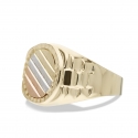 White Yellow Pink Gold Men&#39;s Ring GL101627