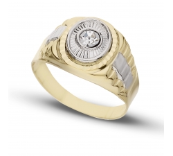 White Yellow Gold Men&#39;s Ring GL101629