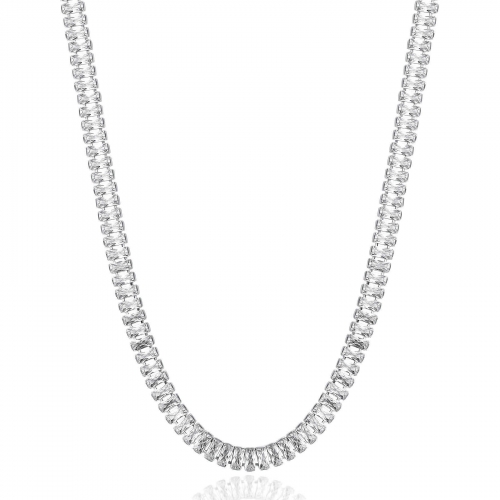 Brosway Collana Girocollo In Acciaio 304 E Zirconie Cubiche - Collezione Desideri BEIN018, Lunghezza 40 Cm, Gioiello Donna Italiano