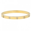 Bracciale Manetta Acciaio PVD Oro Zirconi GLBJKS116G