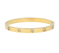 Bracciale Manetta Acciaio PVD Oro Zirconi GLBJKS116G