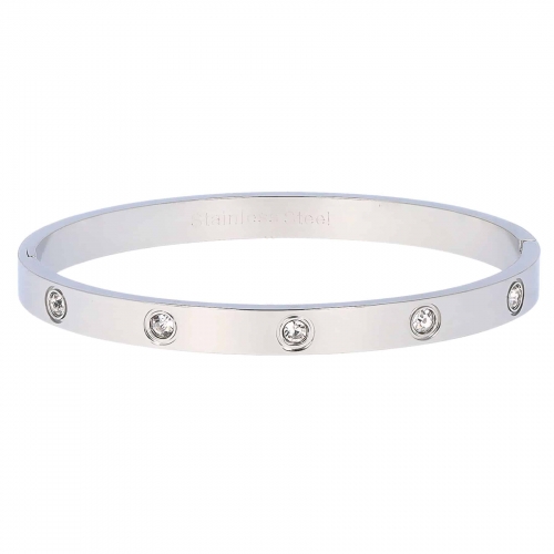 Bracciale Manetta Acciaio Zirconi GLBJKS116