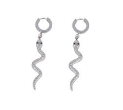 Steel Pendant Snake Earrings GLBJKS542