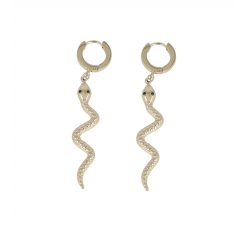 Snake Pendant Earrings Steel PVD Gold GLBJKS542G