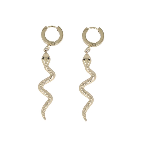 Snake Pendant Earrings Steel PVD Gold GLBJKS542G