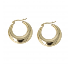 Domed Hoop Earrings Steel PVD Gold GLBJKS9116G