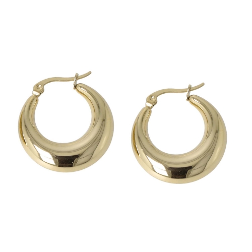 Domed Hoop Earrings Steel PVD Gold GLBJKS9116G
