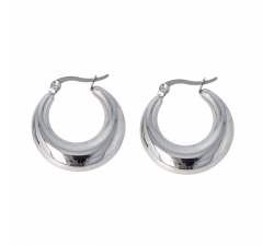 Rounded Steel Circle Earrings GLBJKS9116