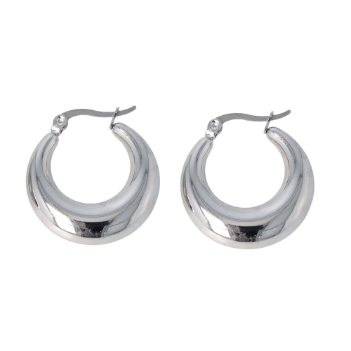 Rounded Steel Circle Earrings GLBJKS9116