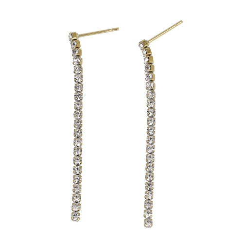 Pendant Earrings Strass Wire Steel PVD Gold GLBJKJ9095G