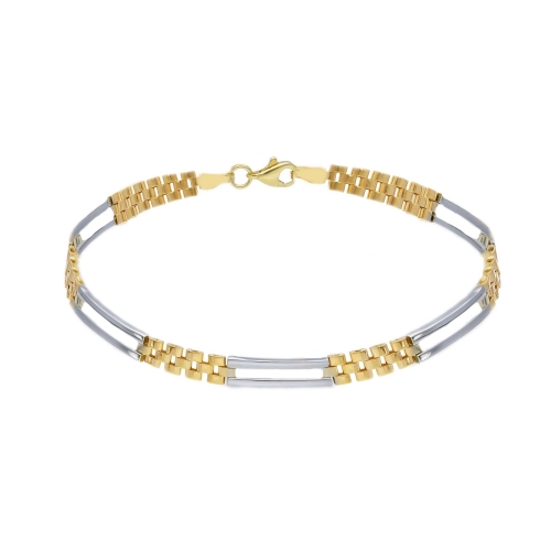 White Yellow Gold Men&#39;s Bracelet GL101664