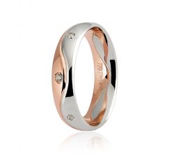 Unoaerre wedding ring model Galassia with 8 diamonds Collection 9.0