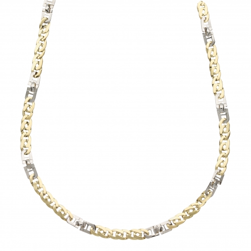 Collana Uomo Oro Giallo Bianco GL101694