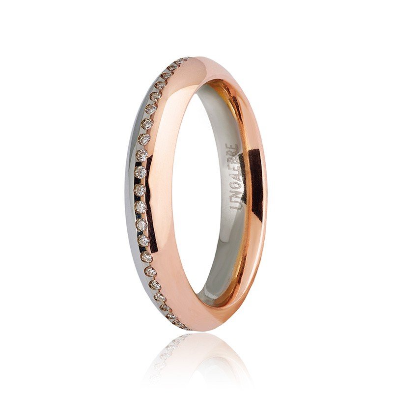 Unoaerre wedding ring Eterna model with diamonds Collection 9.0