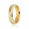 Unoaerre wedding ring, Saturno model Yellow and white gold with diamond Collection 9.0