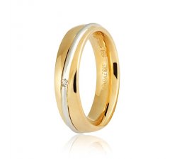 Ehering Unoaerre, Modell Saturno Gelb- und Weißgold mit Diamant Kollektion 9.0