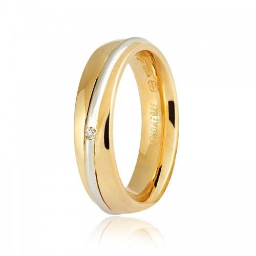 Ehering Unoaerre, Modell Saturno Gelb- und Weißgold mit Diamant Kollektion 9.0