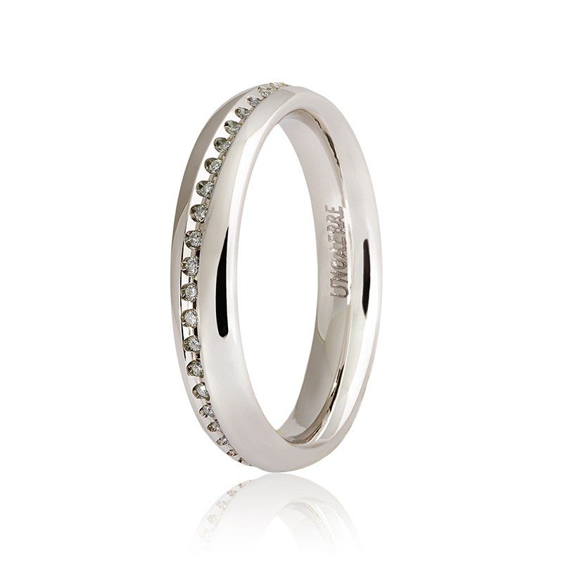 Unoaerre wedding ring model Infinito white gold with diamonds 9.0 Collection