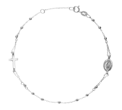 Unisex White Gold Rosary Bracelet GL101698