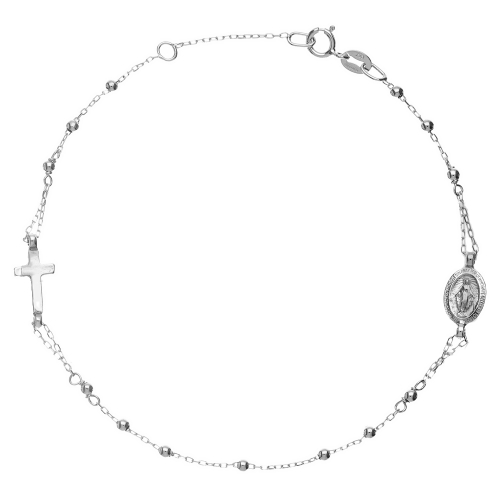 Unisex White Gold Rosary Bracelet GL101698