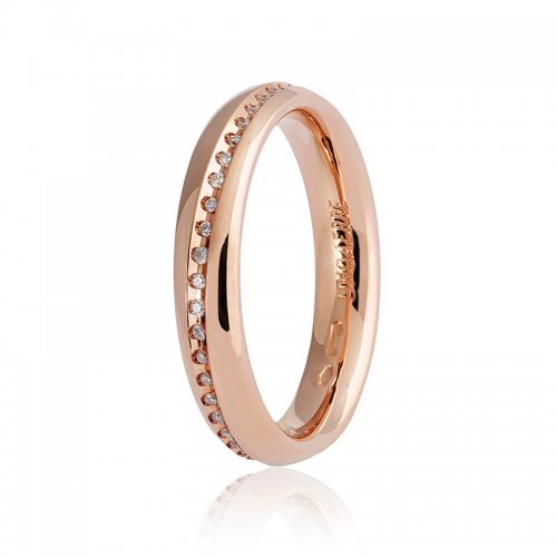 Ehering Unoaerre, Modell Infinito, Roségold mit Diamanten, Kollektion 9.0