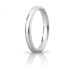 Unoaerre Orion wedding ring slim White gold Brilliant Promises