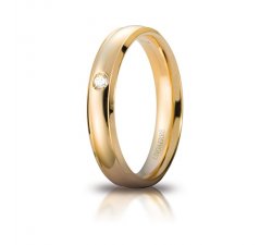 Unoaerre Orion Wedding Ring Yellow gold with diamond Brilliant Promesse