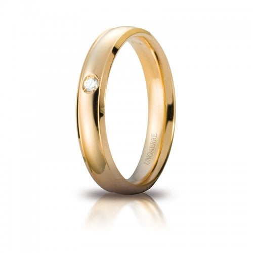 Unoaerre Orion Wedding Ring Yellow gold with diamond Brilliant Promesse