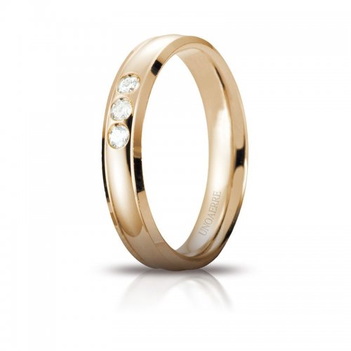 Unoaerre Orion Ehering Gelbgold 3 Diamanten Brillante Versprechen