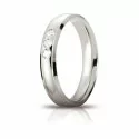 Unoaerre Orion Wedding Ring White Gold 3 Diamonds Brilliant Promises