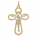 Cross Pendant Man White Yellow Gold GL101707