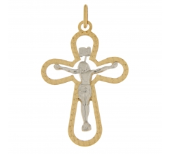 Cross Pendant Man White Yellow Gold GL101707