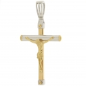 Cross Pendant Man White Yellow Gold GL101708