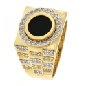 White Yellow Gold Men's Ring GL101711