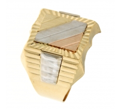 White Yellow Pink Gold Men's Ring GL101712