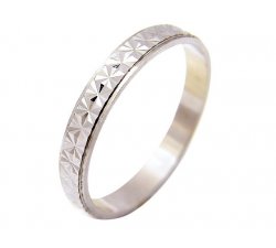 18 kt white gold ring, faceted Neve model