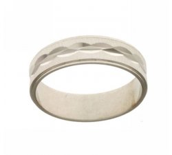 Ring in 18 kt white gold model Onda satin