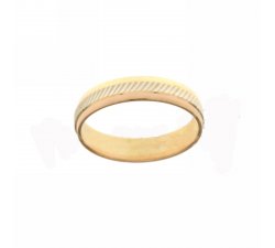 18 kt white and yellow gold band diagonal model