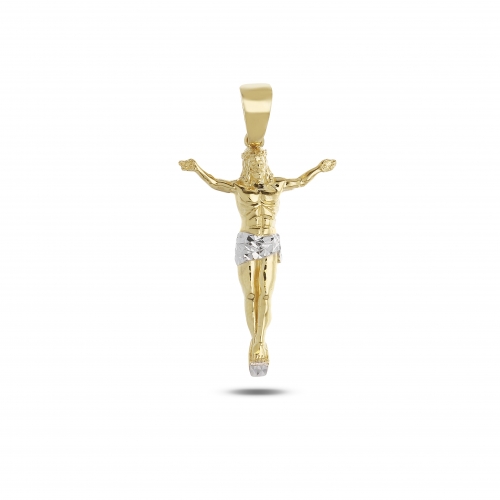 Ciondolo Croce Oro Bianco Giallo GL101742