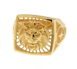 Anello Uomo Oro Giallo Testa di Leone GL101773