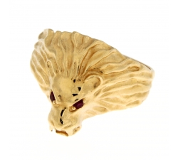 Anello Uomo Oro Giallo Testa di Leone GL101775