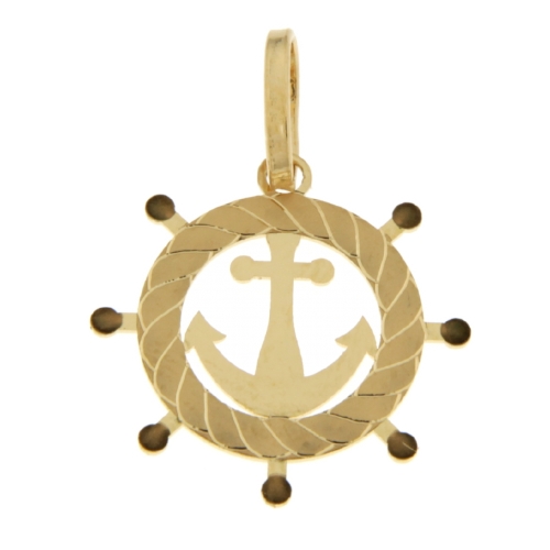 Anker-Ruder-Anhänger Gelbgold GL101794