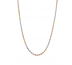 Collana Fune Corda Oro Bianco Giallo Rosa 18 KT