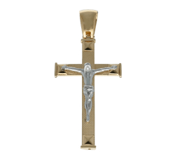Ciondolo Croce Oro Bianco Giallo GL101818