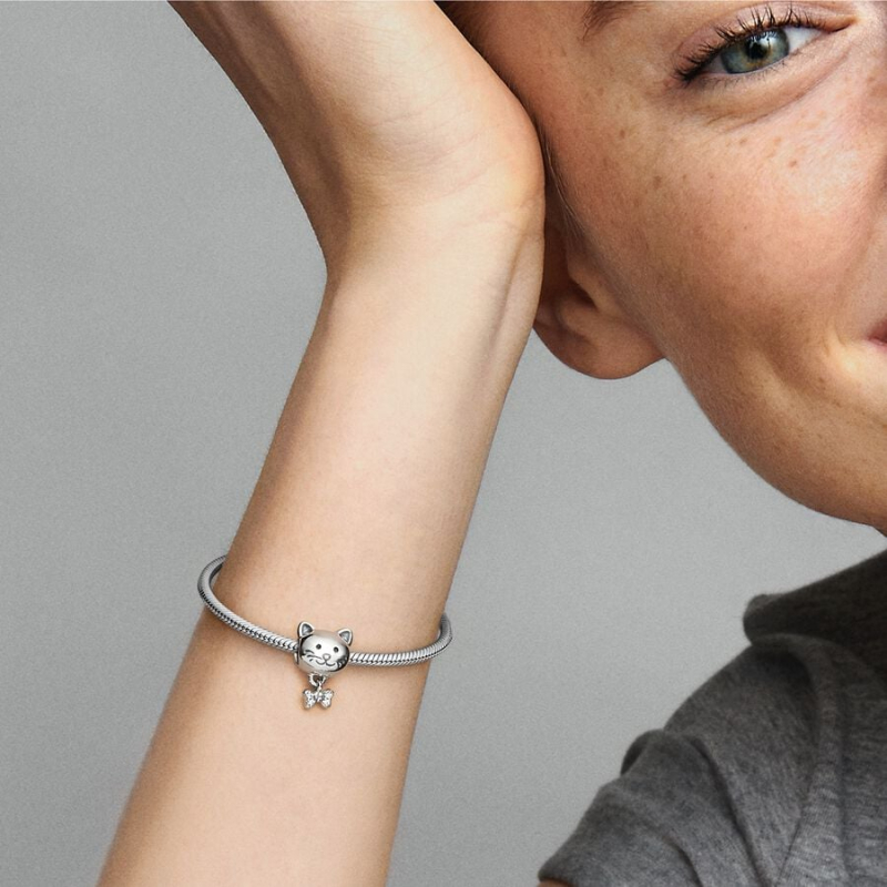 Charm Pandora Gattino con Fiocco 792255C01 GioielleriaLucchese