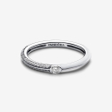 Anello Pandora ME Pietre Luminose e Smalto Bianco 192528C02